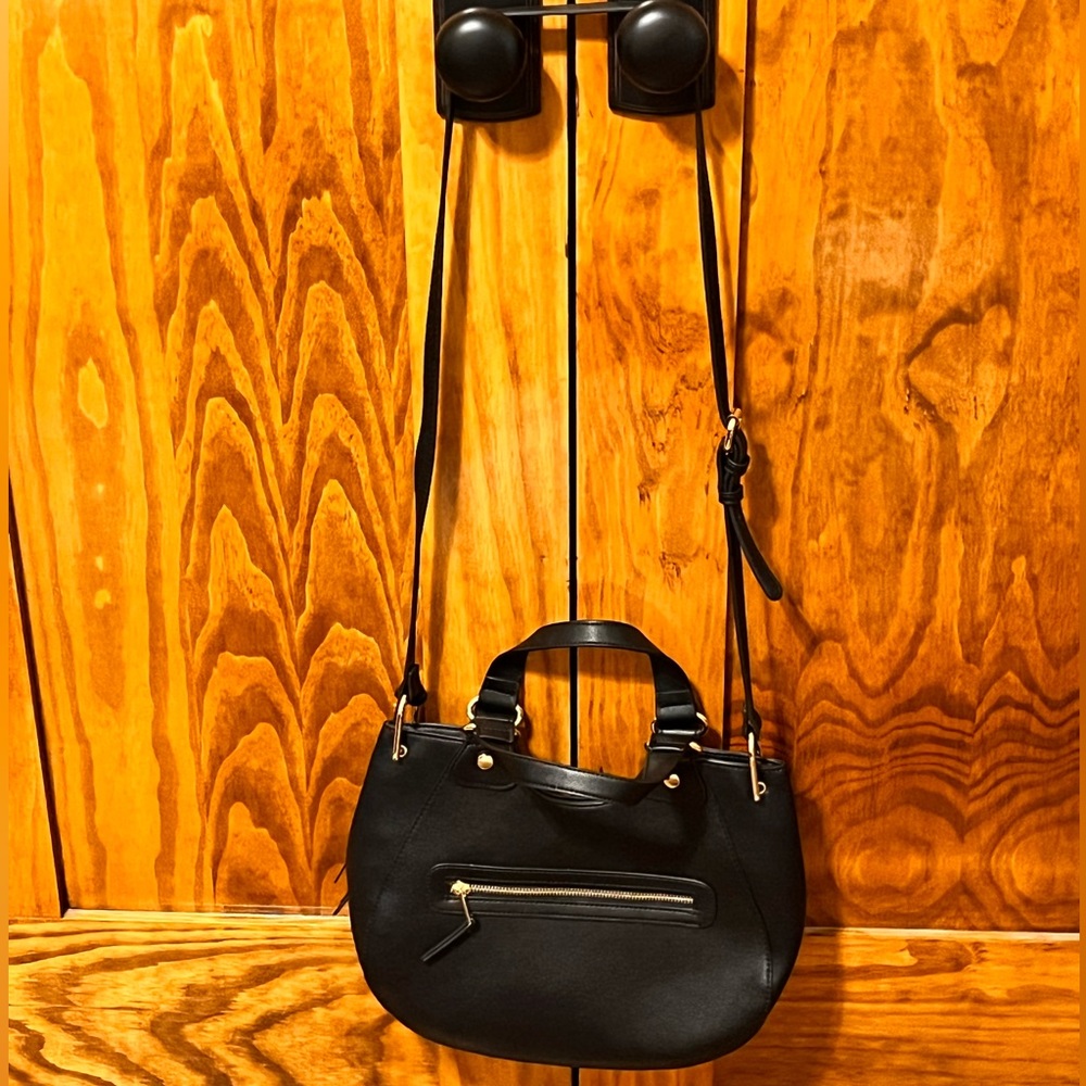 Black Faux Leather Purse